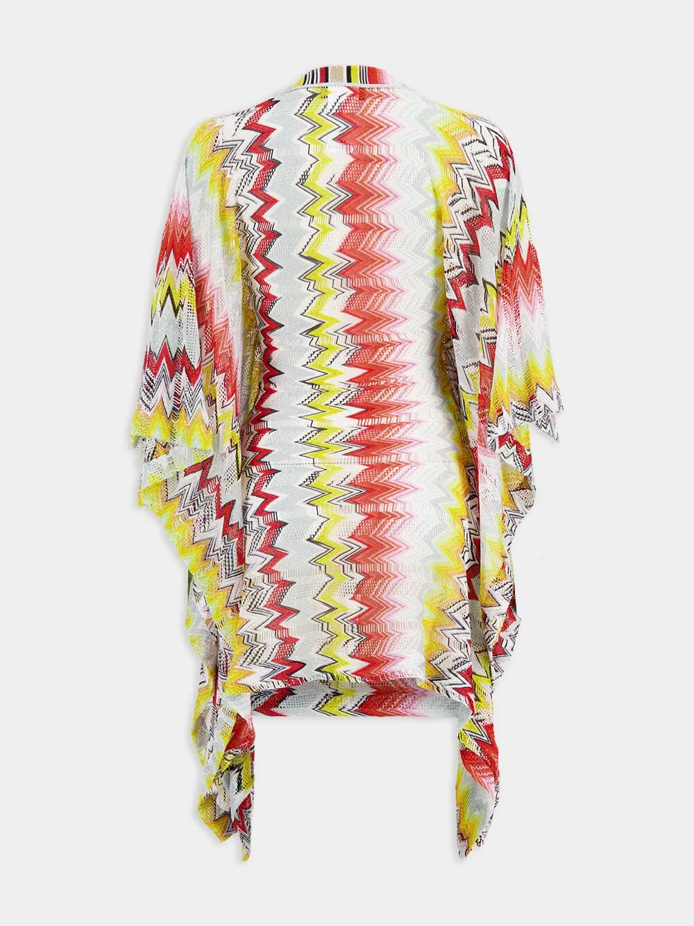 Zigzag-Patterned Woven Beach Cover-Up